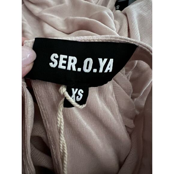 NWT Revolve SER.O.YA Women's Cosette Dress Side Ruched Sleeveless Beige Size XS - Picture 11 of 12